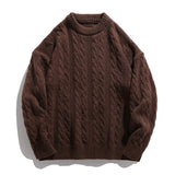 WIAOFELLAS  -  Winter Striped Sweater Men Harajuku Knitted Solid Jumpers Oversized Streetwear Hip Hop Men Casual Warm Black Pullover Sweaters