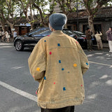 WIAOFELLAS  -  American street do old vintage denim men's and women's loose fashion jacket jacket JK
