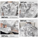 WIAOFELLAS  -  Hollow See-through Elegant Flower Jacquard Men Shirt Sexy Button Down Long Sleeve Mens Floral Shirts Club Loose Pink Blouse Man