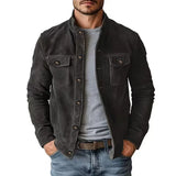 Wiaofellas  -  Spring Autumn New Men's Suede Jacket Classic American Retro Baseball Jackets Man New Casual Versatile Zip Up Cardigan Coat