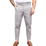 WIAOFELLAS  -  Mens Slim Fit Button Stretch Tight Tapered Fashion Skinny Pants 2025 Summer New Trend Business Casual Trousers Mens Clothing