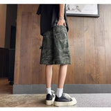 WIAOFELLAS  -  American Retro Camouflage Workwear Shorts Men Women Style Summer Trendy Patchwork Design Five-Point Loose Casual Pants