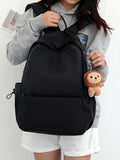 WIAOFELLAS  -  Large-capacity solid color backpack Korean school bag male student backpack