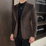 Wiaofellas  -  Luxury Men's Solid Color Fashion Jacket Elegant British Wedding Suit Spring and Autumn Men's Jacket