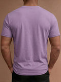 WIAOFELLAS  -  New Casual Mens Short Sleeve T Shirts Flannel Solid Color Elastic Slim Fit T-shirt Men Spring Summer Fashionable Pullovers