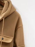 WIAOFELLAS  -  New Autumn and Winter Workwear Pullover Men's Hoodie Retro Multi Pocket Fashionable Casual Commuting Loose Sports Plus Size Top