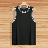 Wiaofellas  -  Summer Leisure Breathable Ribbed Tank Tops Men Fashion Patchwork Striped Sleeveless Crew Neck Vest Mens New Casual Slim Camisole