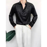 Wiaofellas  -  Spring Autumn Men's Fashion Lapel Ice Silk Shirts Male Casual Long Sleeve Shirts Men Loose Outdoors Blouses Clothes H691