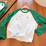 Wiaofellas  -  Spring Men's Outdoor Sports Long Sleeve T-shirt Quick Dry Lightweight Color Block Base Layer Moisture Wicking Shoulder