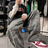 WIAOFELLAS  -  Spring Autumn Streetwear Jeans Man High Waist Cargo Pants Straight Jeans Fashion Straight Baggy Pants Denim Trousers