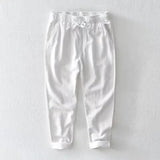 WIAOFELLAS  -  Spring Summer Men Cotton Linen Pants Solid Trousers Male Loose Hemp Casual Breathable Sports High Quality Pants For Male