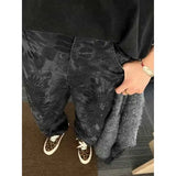 WIAOFELLAS  -  American retro snake pattern jeans men's summer handsome high-end straight camouflage pants cleanfit scimitar pants