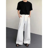 WIAOFELLAS  -  Baggy Black Suit Pants Mens Oversized Society Mens White Dress Pants Korean Loose Wide Leg Pants Mens Office Formal Trousers