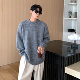 WIAOFELLAS  -  Winter Sweater Men Warm Solid Color Knitted Pullover Men Oversized Korean Loose Long Sleeved Sweater Mens Jumper Clothes