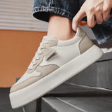 WIAOFELLAS  -  Small Harajuku Thick Bottom Men's Matching Color Large Size Lace-up Casual Board Shoes Student Trend Wear-resistant Sports Shoes