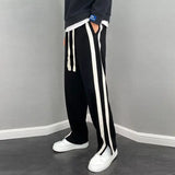 WIAOFELLAS  -  New Spring and Summer Fashion Hong Kong Style Split Wide Leg Casual Loose Fashion Brand Sports Straight Sleeve Men's Pants