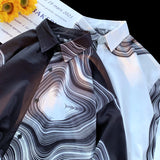 WIAOFELLAS  -  Men's Long Sleeved Shirts Print Baggy Single Breasted Blouses Korean Street Spring Autumn Coat Male Casual Shirt