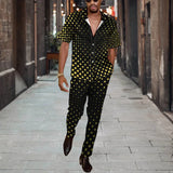 WIAOFELLAS  -  Short Sleeve Shirt Button Tops+Trousers Men 2Pcs Set Suit 3D Chic Harajuku Vintage Printing Summer Hawaii Beach Cardigan Outfits
