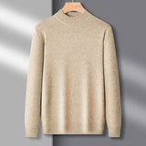 WIAOFELLAS  -  Half High Collar Sweater Men Autumn Winter Thicker Warm Casual Minimalist Ulzzang Basic Clothing Pullovers All-match Tender Chic
