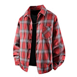 Wiaofellas  -  Fall Men's Cotton Shirts Youth Japanese Long Sleeve Plaid Shirts Autumn Loose Fit Shirt Korean Fashion Casual Blouse Tops Male