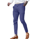 Wiaofellas  -  Men's Twill Cotton Stretch Fashion Youth Street Slim Pencil Skinny Pants