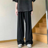 WIAOFELLAS  -  American Draped Straight Men Casual Summer Ice Silk Thin Draped Yamamoto Takashi Loose Versatile Pants