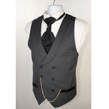 Wiaofellas  -  Double Breasted Vest for Men Suit Waistcoat with Shawl Lapel One Piece Dark Gray Man Suit Vests New Arrival Europe Size