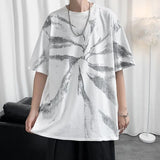 Wiaofellas  -  Summer Korean Fashion Tie-Dye Printed Short Sleeve T-Shirt Men's Fashion Streetwear LooseSummer Harajuku Style Casual Top