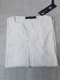 Wiaofellas  -  Cotton Linen T-shirts Men Long Sleeve Pure Color Vintage Buttoned O Neck Pullover Tops Breathable Thin Loose Casual Mens T Shirt