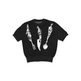 WIAOFELLAS  -  Men's Y2k Graphic Short-Sleeved T-Shirt American Retro Fashion Trend High Street Hip-Hop Loose Casual Niche New Men's Tops