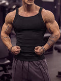 Wiaofellas  -  Fashion Stretchy Slim Ribbed Vest Tops Men Sports Casual Sleeveless Camisoles Summer Mens Daily Leisure Breathable Tank Top