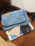 WIAOFELLAS  -  Canvas cash register shoulder messenger bag multi-layer cloth bag unisex wallet