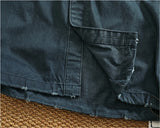 WIAOFELLAS  -  Summer high quality short sleeve overalls shirt men heavy washing old multi-pocket loose half sleeve