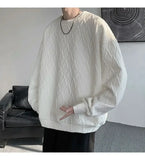 WIAOFELLAS  -  T-shirts Men Advanced Fashion Simple Streetwear O-neck Daily Korean Style Charming Youthful Chic All-match Casual Loose College