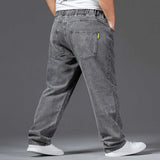 WIAOFELLAS  -  Obese Men's Jeans Overiszed Loose Elastic waist Thick Leg Straight Pants Spring Autumn Fat Man Denim Trousers Plus Size 6XL