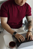 Wiaofellas  -  Summer New Men's Cool Breathable Knit T Shirt  Slim Fit Mock Neck Short Sleeve Casual Workwear Top