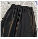 WIAOFELLAS  -  Men's Casual Pants Hip Hop Street Style Baggy Wide Leg Pants Drawstring Elastic Waist Trousers Outdoor Jogging Trousers