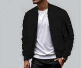 Wiaofellas  -  Bomber Jacket Men's Spring and Autumn New Solid Color Flight Suit Casual Baseball Top Men's Jacket Trendy Brand