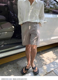 Wiaofellas  -  Korean Cotton and Linen Shirt Men's Long-sleeved Spring and Summer Thin Casual Loose Linen Shirt