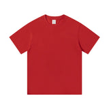 WIAOFELLAS  -  210g Ice Silk Cotton Simple Cool Round Neck Men's Top Short Sleeve 7A Antibacterial Mens Solid Color T-shirt