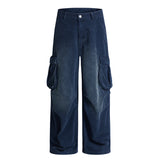 Wiaofellas  -  Autumn Winter Blue Corduroy Cargo Pant Men Women Japanese Streetwear Fashion Loose Casual Wide Leg Track Baggy Pant Man Trousers