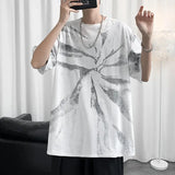 Wiaofellas  -  Summer Korean Fashion Tie-Dye Printed Short Sleeve T-Shirt Men's Fashion Streetwear LooseSummer Harajuku Style Casual Top