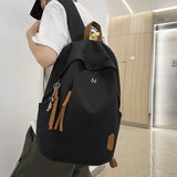 WIAOFELLAS  -  Fashion Women's Nylon Cloth Solid Color Large Capacity Student Schoolbag Simple Casual Ladies Outdoor Versatile Travel Backpack
