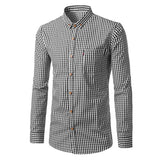 WIAOFELLAS  -  New Minimalist Oversized Men's Checkered Trendy Youth Fashion Long Sleeved Shirt