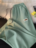 Wiaofellas  -  Autumn Waffle Straight Wide Leg Pants For Men Korean Fashion Baggy Trousers New Breathable Casual Y2K Vintage Sweatpants
