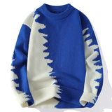 WIAOFELLAS  -  Graffiti Color blocked Fashion Knitted Sweaters Men's Knitwear Warm Pullover High Quality Mens Casual Loose Male Jumpers