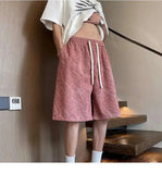 WIAOFELLAS  -  Fashion New Men's Letter Print Tie Dye Drawstring Design Shorts Trendy Summer High-waisted Loose Short Pants Male
