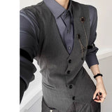 WIAOFELLAS  -  High-end Black Gray Suit Vest Fashion Men Women Same Neutral Style Slim Business Casual Blazer Vest Urban Streetwear
