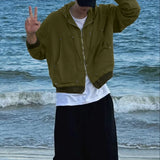 WIAOFELLAS  -  Men Hoodies Solid Color Zipper Hooded Long Sleeve Casual Male Sweatshirts Streetwear Spring 2026 Fashion Outerwear Men