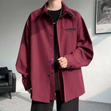 WIAOFELLAS  -  Layered Splicing Men's Shirts Turn-down Collar Single Breasted Detachable Tie Design Long Sleeved Casual Male Tops